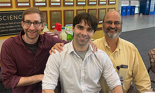  Alexander Boyden, Connor Wilhelm, and Dr. Karandikar smiling